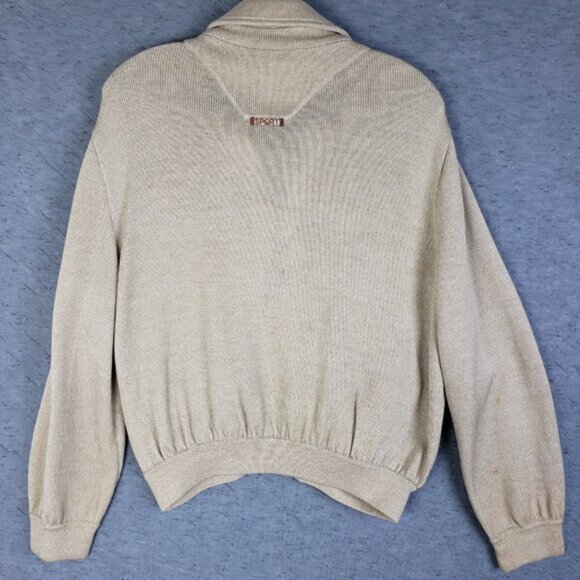 Vintage ST. JOHN Sport Santana Knit Blazer Jacket Crest Full Zip size M Cream - Picture 5 of 16
